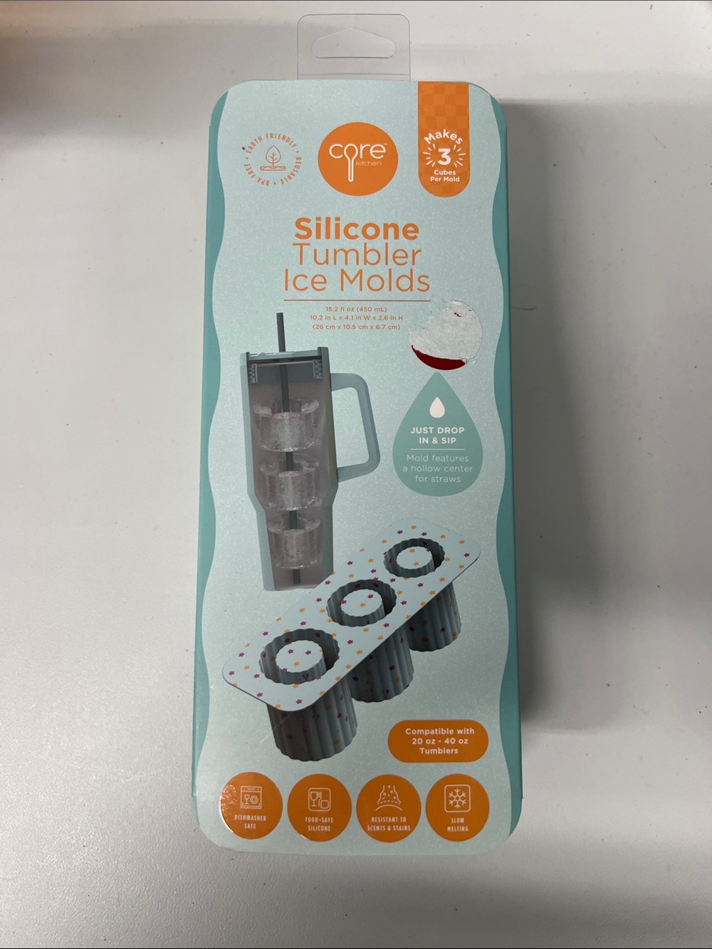 Silicone Tumbler Ice Molds - Aqua